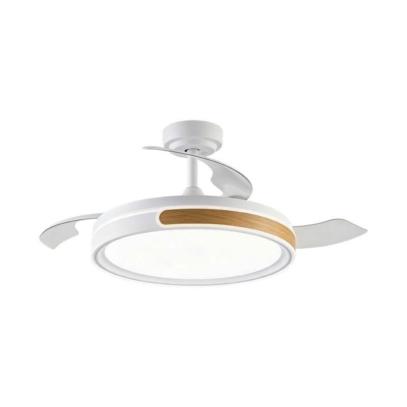 Rustic Wood Grain na Retractable Fan Light