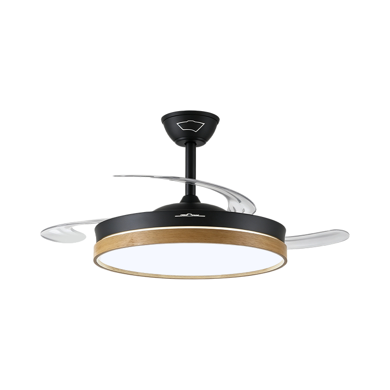 Rustic Wood Grain na Retractable Fan Light