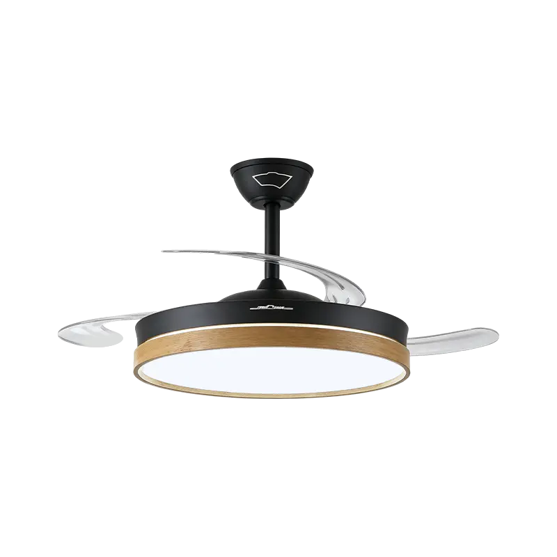 Rustic Wood Grain na Retractable Fan Light