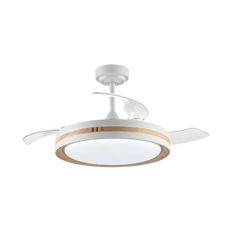 Rustic Wood Grain na Retractable Fan Light