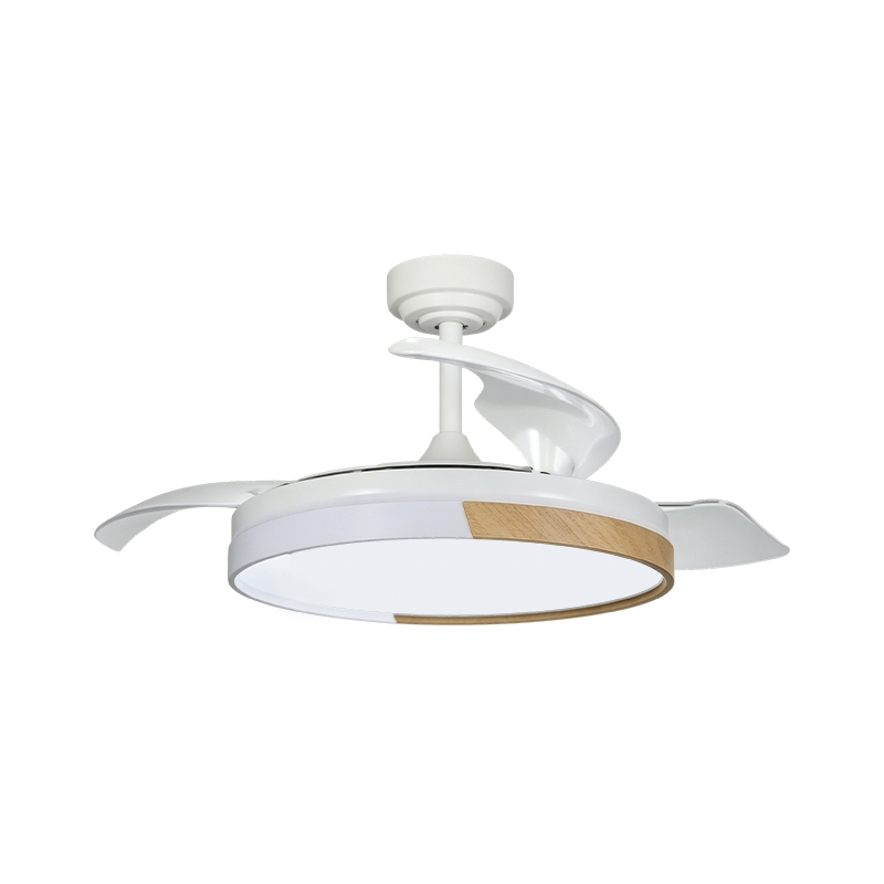 Rustic Wood Grain na Retractable Fan Light