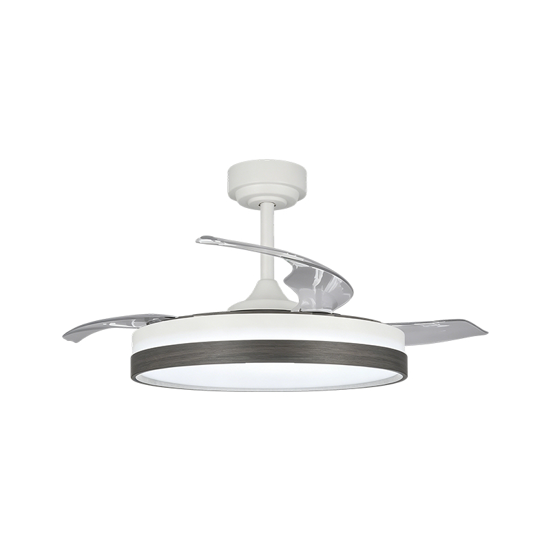 Rustic Wood Grain na Retractable Fan Light