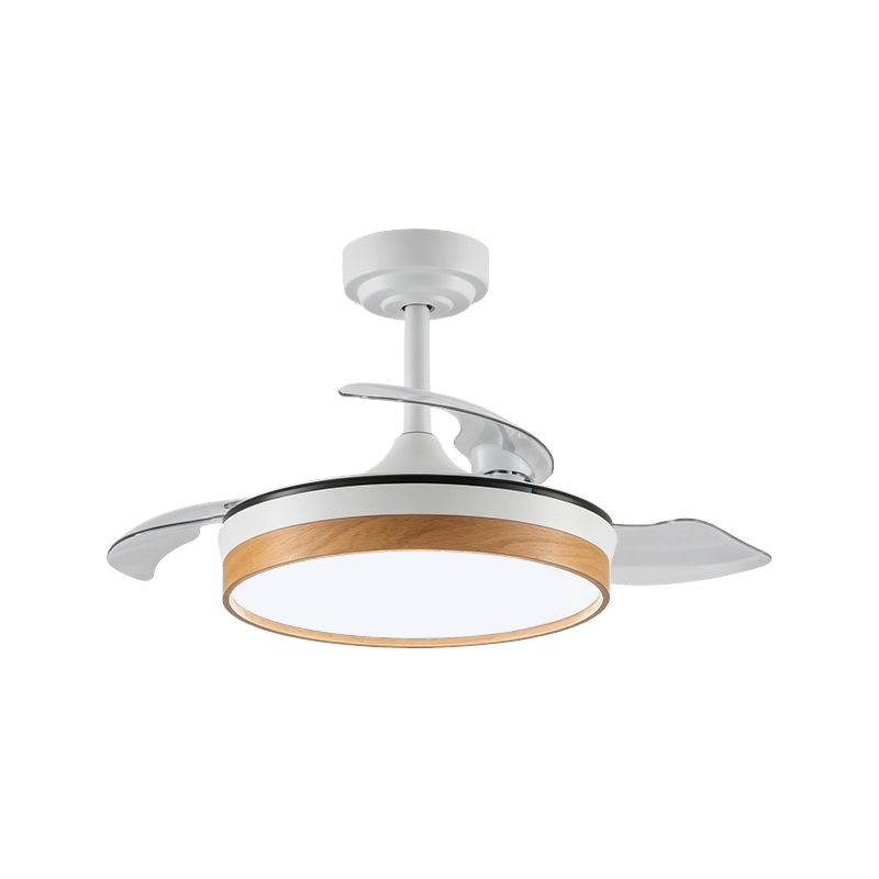 Rustic Wood Grain na Retractable Fan Light