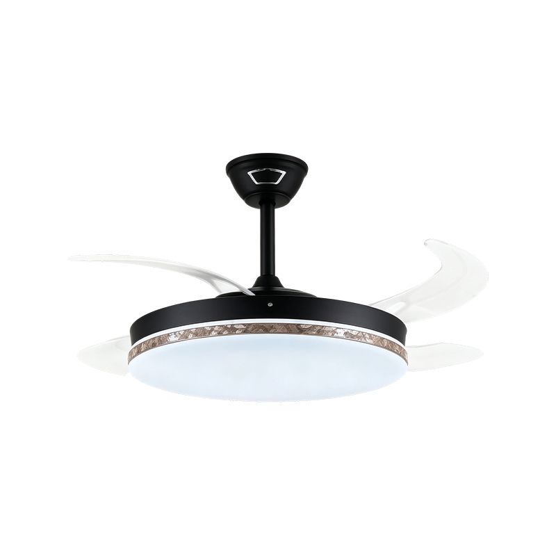 Rustic Wood Grain na Retractable Fan Light