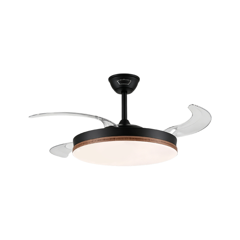 Rustic Wood Grain na Retractable Fan Light