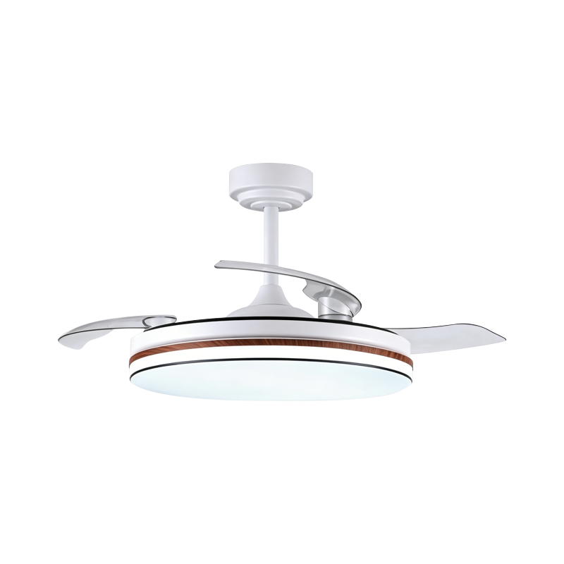 Rustic Wood Grain na Retractable Fan Light