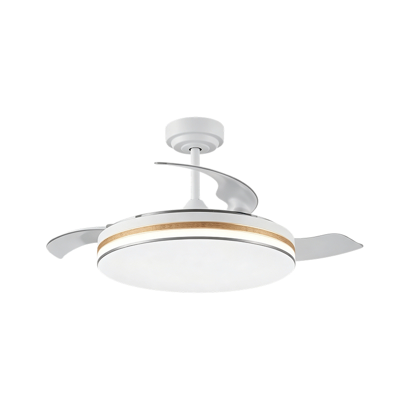 Rustic Wood Grain na Retractable Fan Light