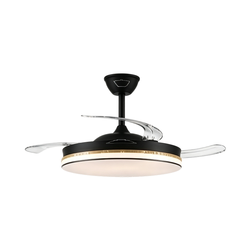Rustic Wood Grain na Retractable Fan Light