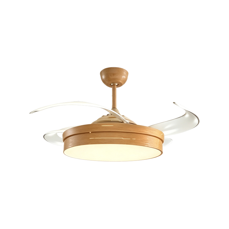Rustic Wood Grain na Retractable Fan Light