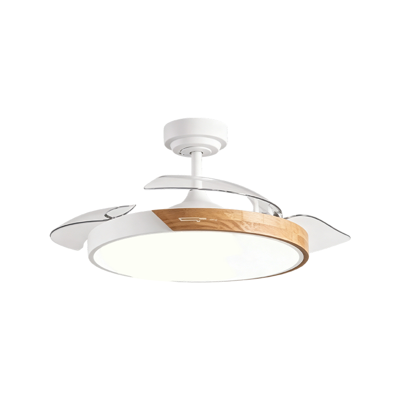 Rustic Wood Grain na Retractable Fan Light
