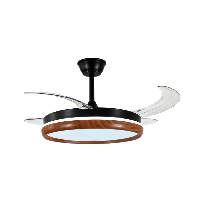 Rustic Wood Grain na Retractable Fan Light