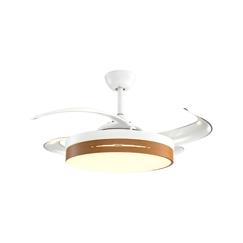 Rustic Wood Grain na Retractable Fan Light