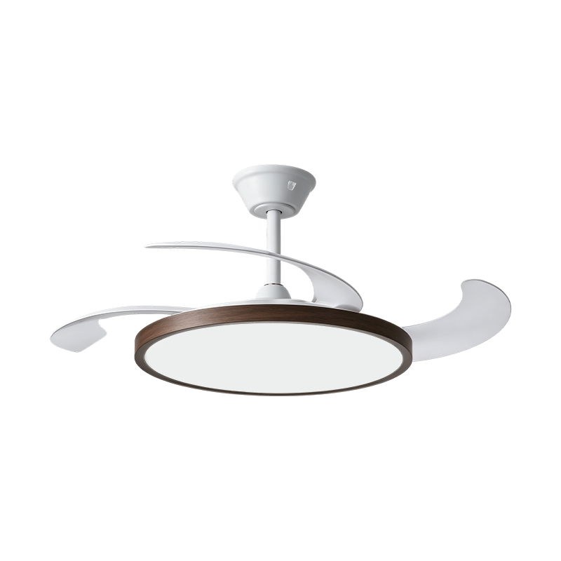 Rustic Wood Grain na Retractable Fan Light
