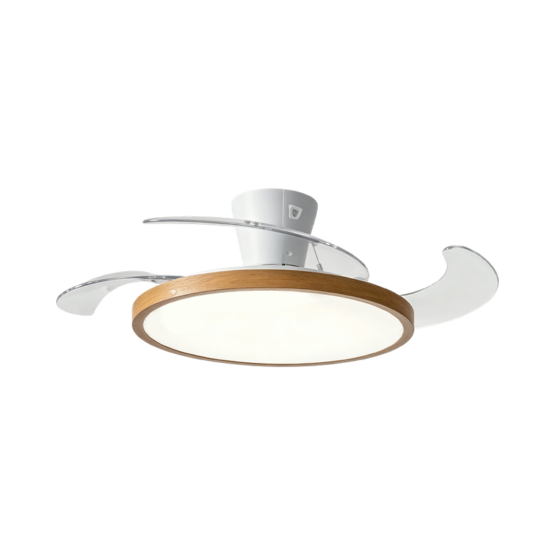 Rustic Wood Grain na Retractable Fan Light