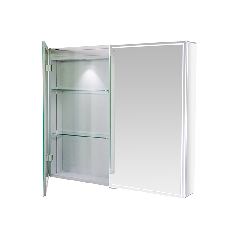 Aluminum Alloy Double-Door Waterproof Mirror Cabinet na May LED Lights